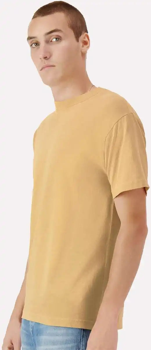 American Apparel 1301gd Garment Dyed Unisex Heavyweight Cotton Tee Faded Mustard