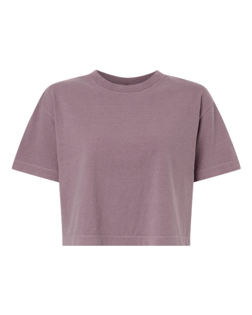 American Apparel 1302gd Women’s Garment-dyed Heavyweight Cropped Tee - Faded Smokey Violet