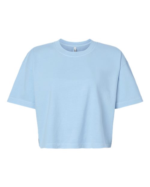 American Apparel 1302gd Women’s Garment-dyed Heavyweight Cropped Tee - Faded Powder Blue