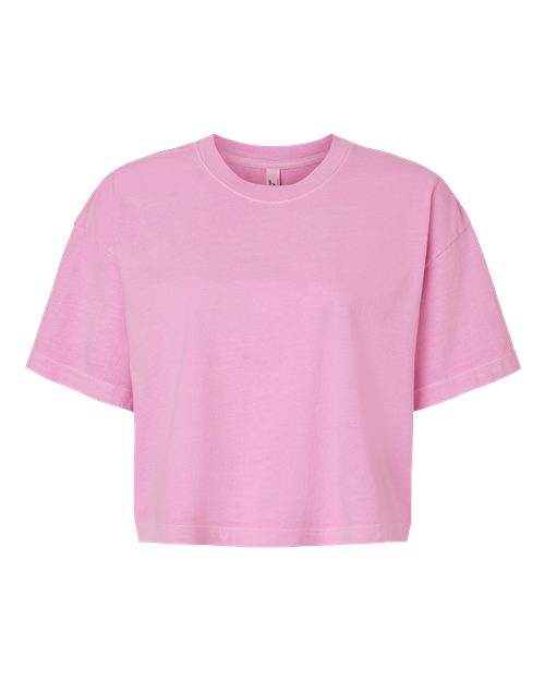 American Apparel 1302gd Women’s Garment-dyed Heavyweight Cropped Tee - Faded Powder Pink