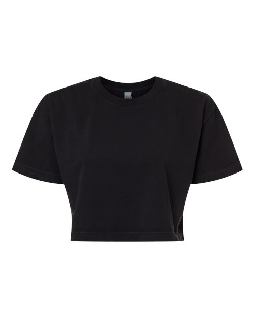 American Apparel 1302gd Women’s Garment-dyed Heavyweight Cropped Tee - True Black