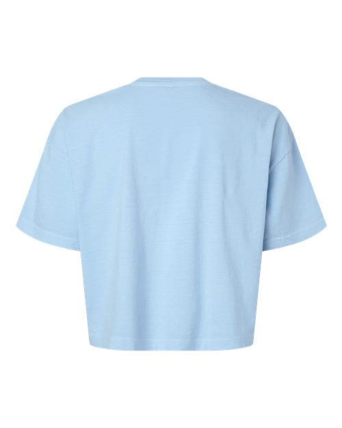 American Apparel 1302gd Women’s Garment-dyed Heavyweight Cropped Tee - Faded Powder Blue
