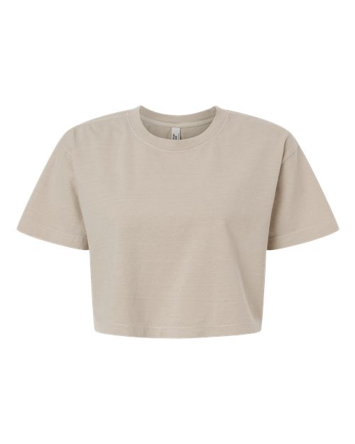 American Apparel 1302gd Women’s Garment-dyed Heavyweight Cropped Tee - Faded Bone