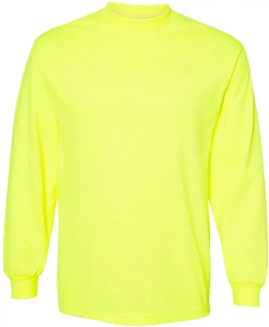 American Apparel 1304 Unisex Heavyweight Cotton Long Sleeve T-shirt - Safety Green