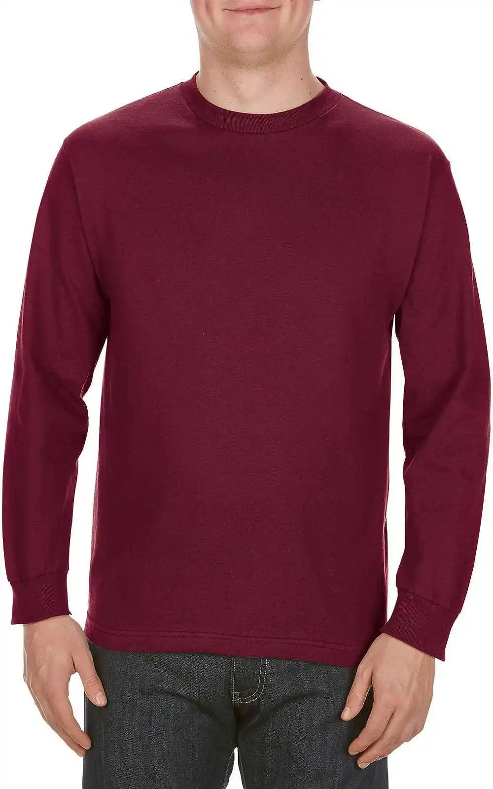 American Apparel 1304 Unisex Heavyweight Cotton Long Sleeve T-shirt - Burgundy