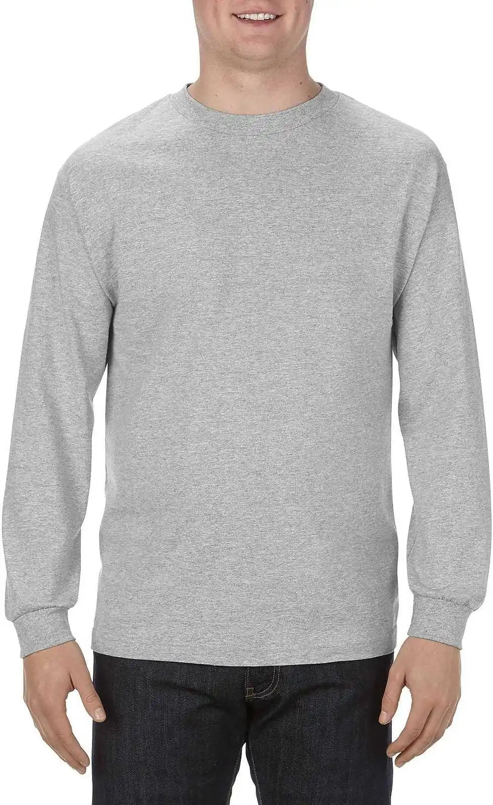 American Apparel 1304 Unisex Heavyweight Cotton Long Sleeve t Shirt Athletic Heather