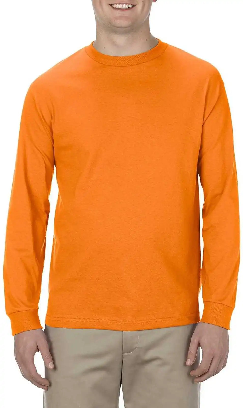 American Apparel 1304 Unisex Heavyweight Cotton Long Sleeve T-shirt - Orange