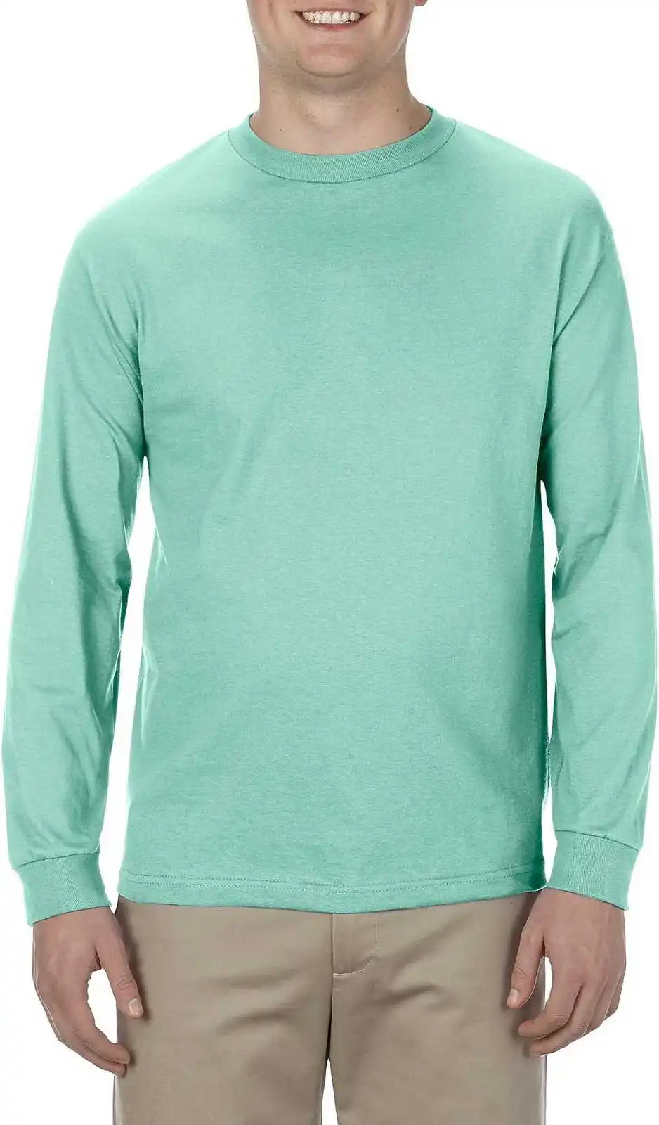 American Apparel 1304 Unisex Heavyweight Cotton Long Sleeve T-shirt - Celadon