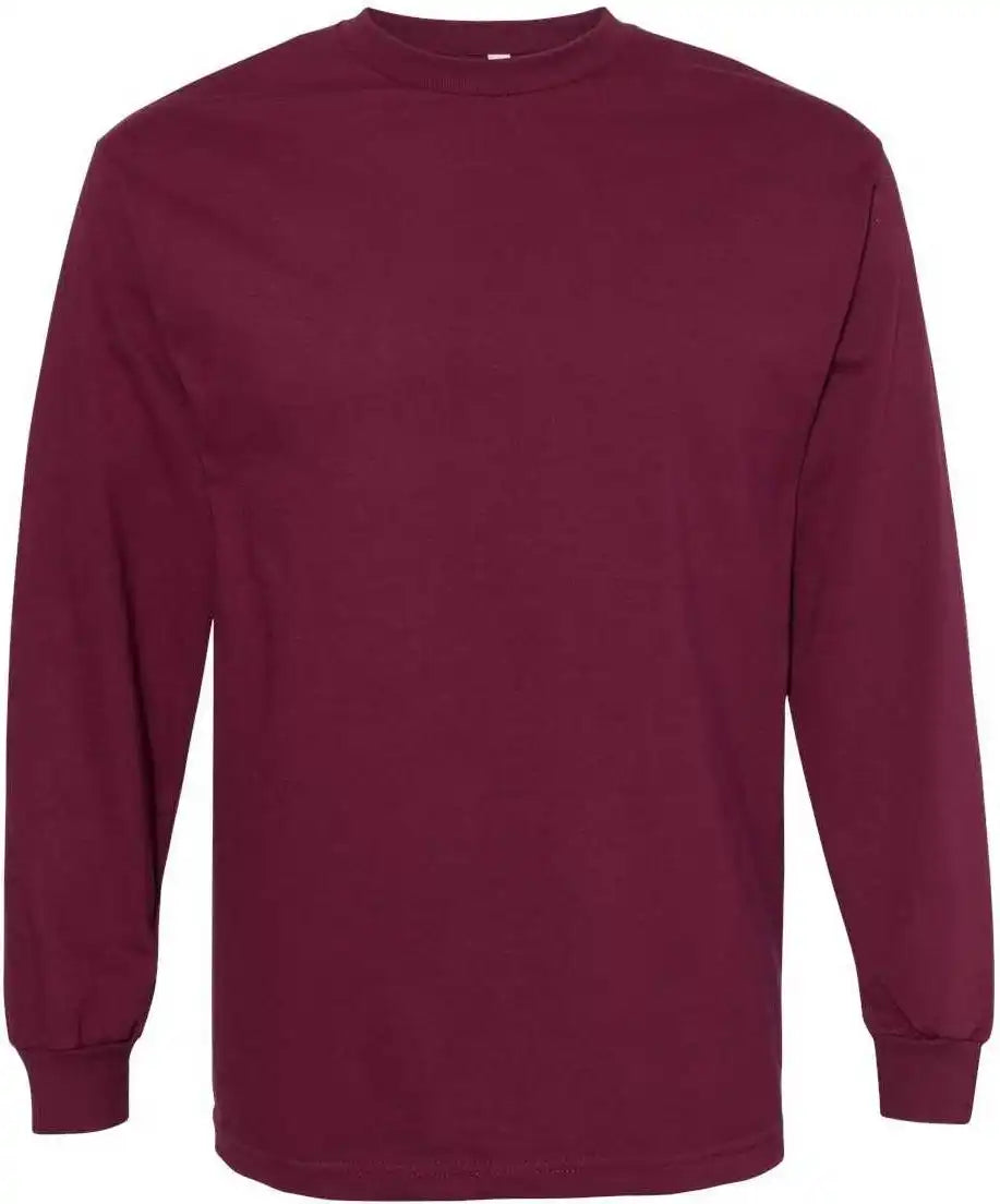 American Apparel 1304 Unisex Heavyweight Cotton Long Sleeve T-shirt - Burgundy