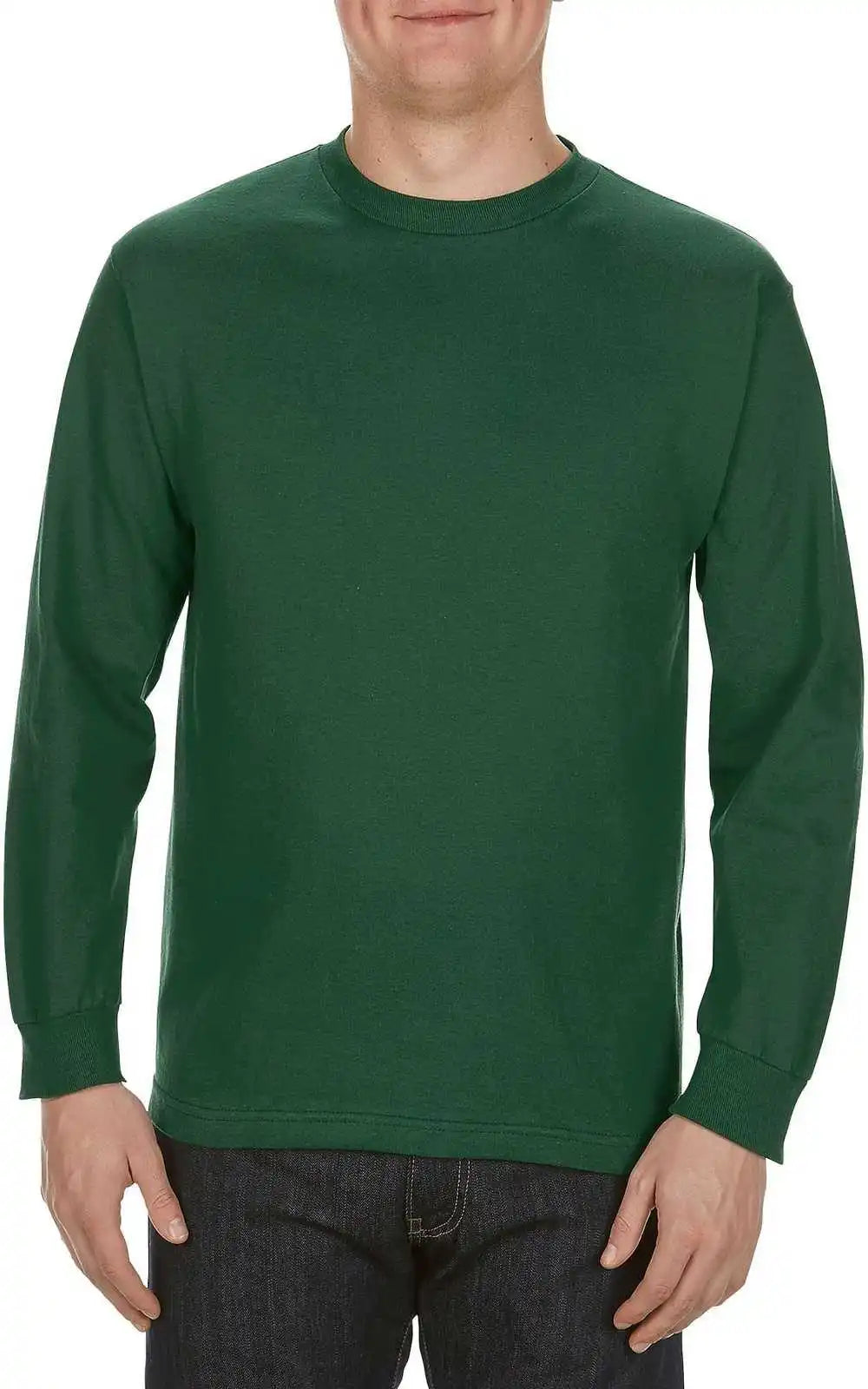 American Apparel 1304 Unisex Heavyweight Cotton Long Sleeve T-shirt - Forest Green