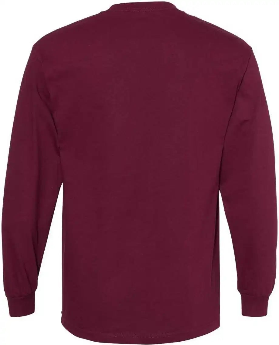 American Apparel 1304 Unisex Heavyweight Cotton Long Sleeve T-shirt - Burgundy