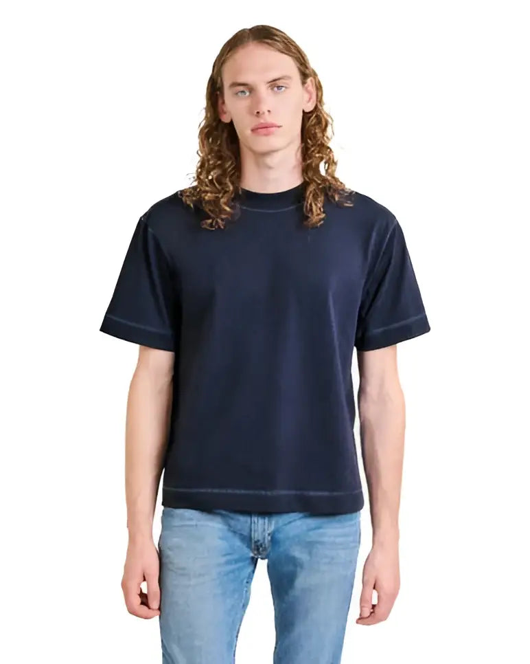 American Apparel 13ml0 Unisex Heavyweight Cotton Mid-length Tee - Navy
