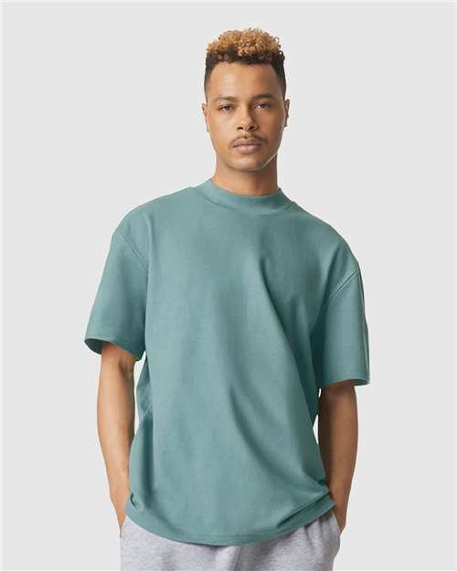 American Apparel 1pq Pique Mockneck Tee - Arctic