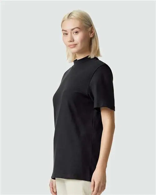 American Apparel 1pq Pique Mockneck Tee - Black