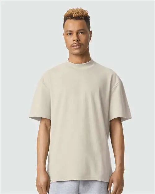 American Apparel 1pq Pique Mockneck Tee - Bone
