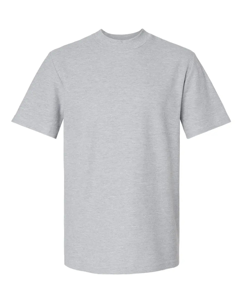 American Apparel 1pq Pique Mockneck Tee - Heather Grey