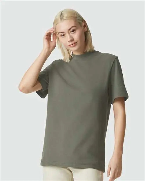 American Apparel 1pq Pique Mockneck Tee - Lieutenant