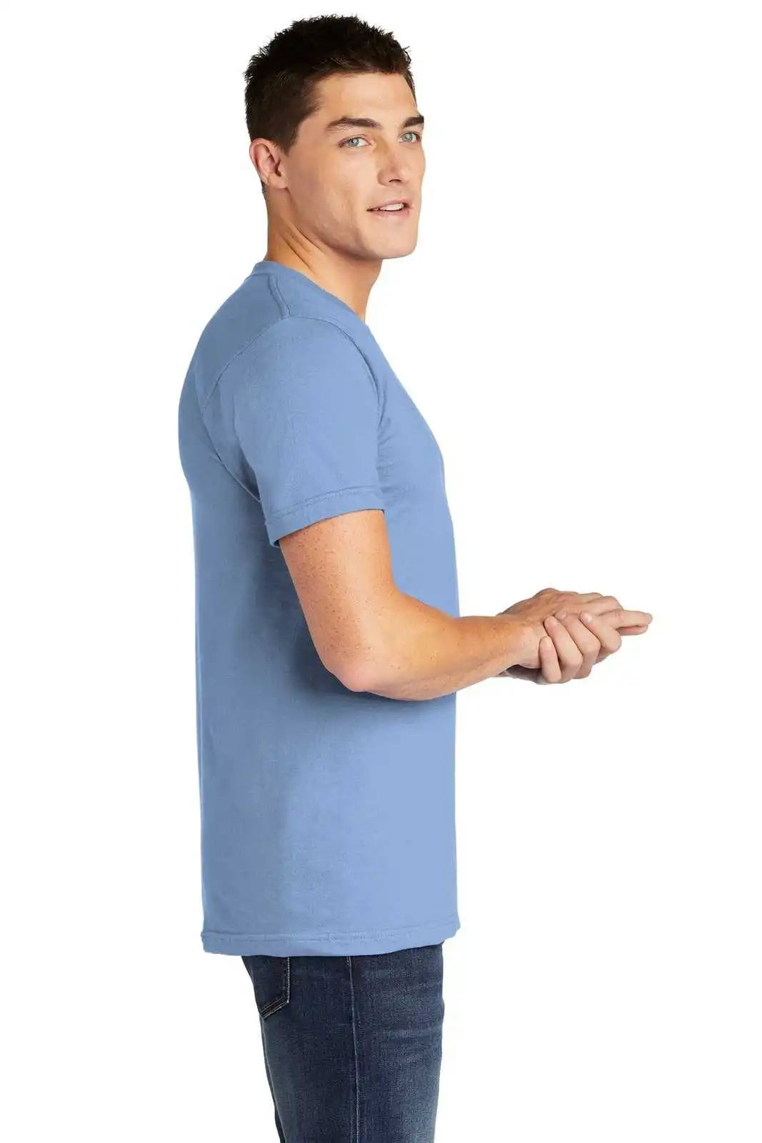 American Apparel 2001 Usa Collection Fine Jersey T-shirt - Baby Blue