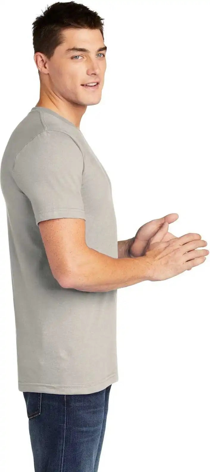 American Apparel 2001w Fine Jersey t Shirt New Silver