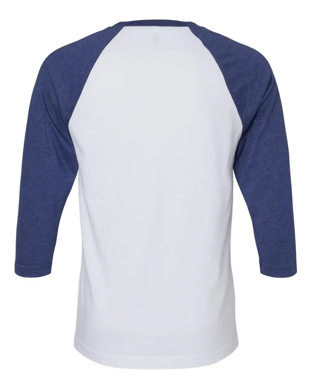 American Apparel 2003cvc Cvc Three-quarter Sleeve Tee - White Heather Indigo - Navy / s