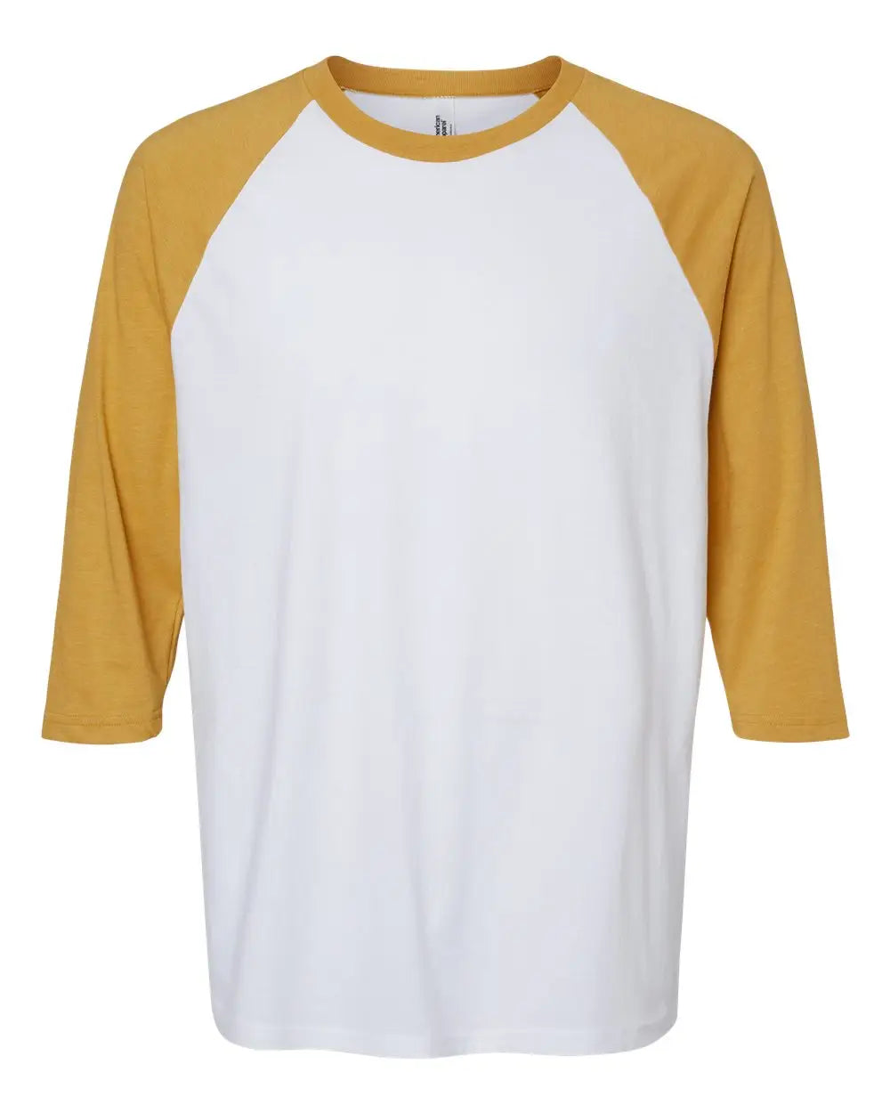 American Apparel 2003cvc Cvc Three-quarter Sleeve Tee - White Heather Mustard - Gold / s