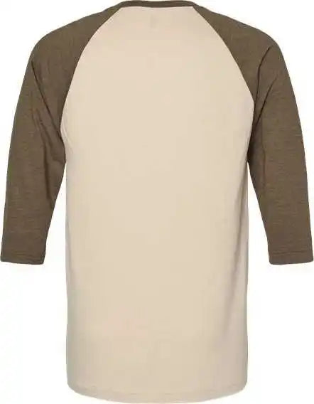 American Apparel 2003cvc Unisex Cvc Three-quarter Sleeve Tee - Heather Bone Army