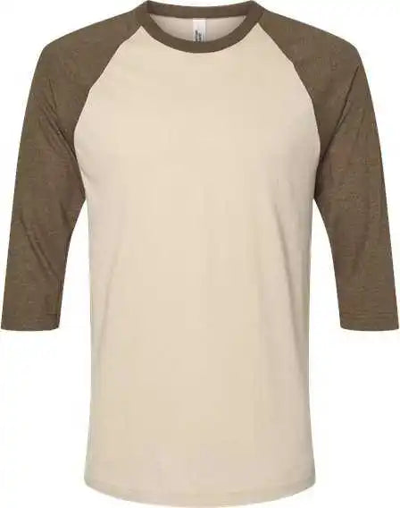 American Apparel 2003cvc Unisex Cvc Three-quarter Sleeve Tee - Heather Bone Army
