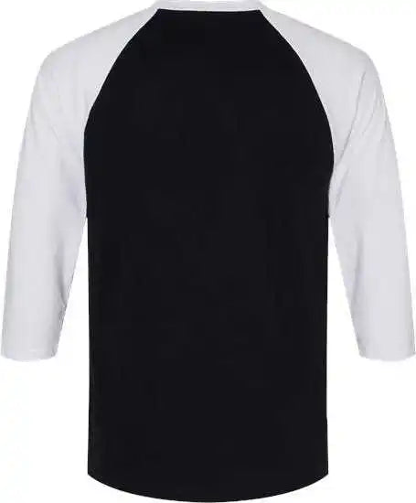 American Apparel 2003cvc Unisex Cvc Three-quarter Sleeve Tee - Black White