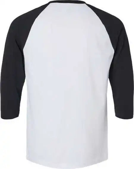 American Apparel 2003cvc Unisex Cvc Three Quarter Sleeve Tee White Black
