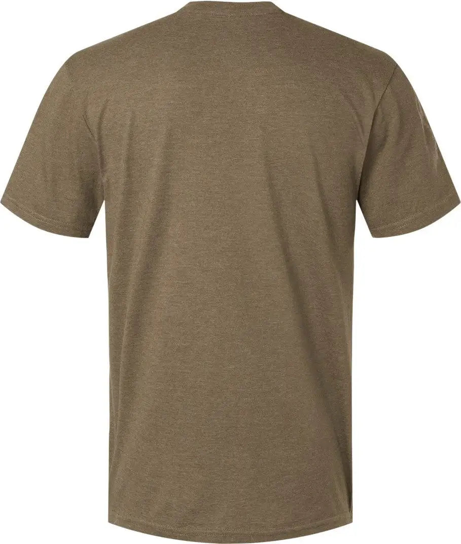 American Apparel 2004cvc Cvc Henley Tee - Heather Army