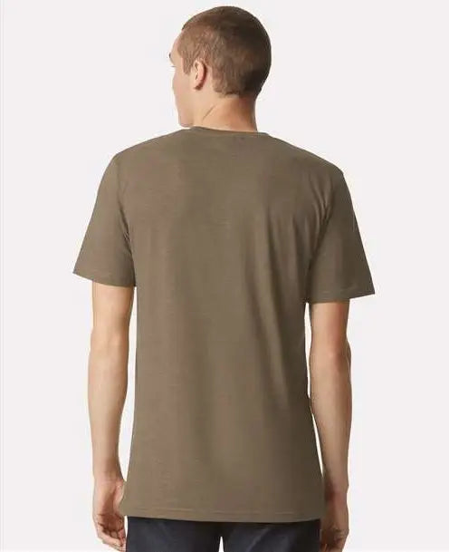 American Apparel 2004cvc Cvc Henley Tee - Heather Army