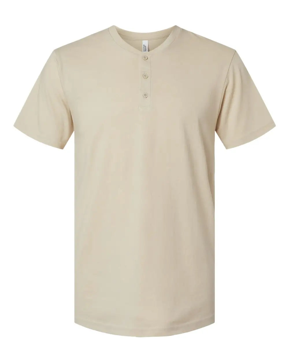 American Apparel 2004cvc Cvc Henley Tee - Heather Bone