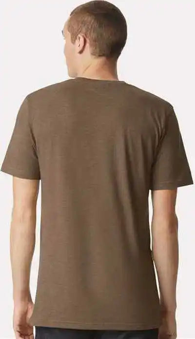American Apparel 2004cvc Unisex Cvc Henley Tee - Heather Army