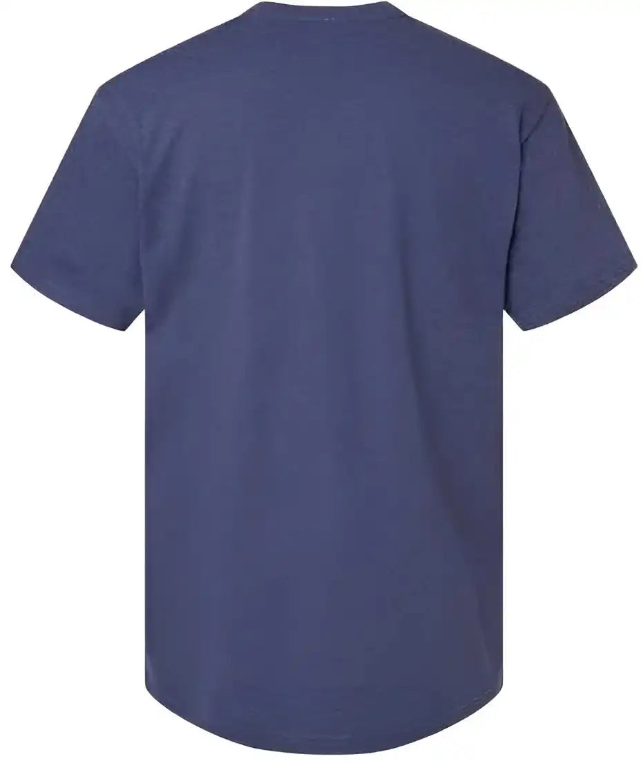 American Apparel 2004cvc Unisex Cvc Henley Tee Heather Indigo