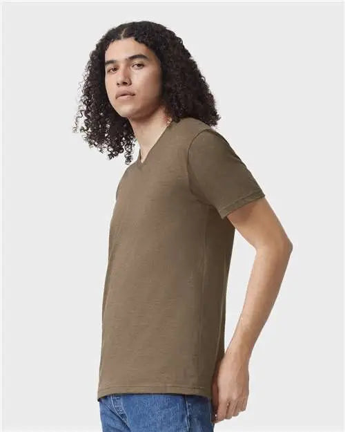 American Apparel 2006cvc Cvc V-neck Tee - Heather Army