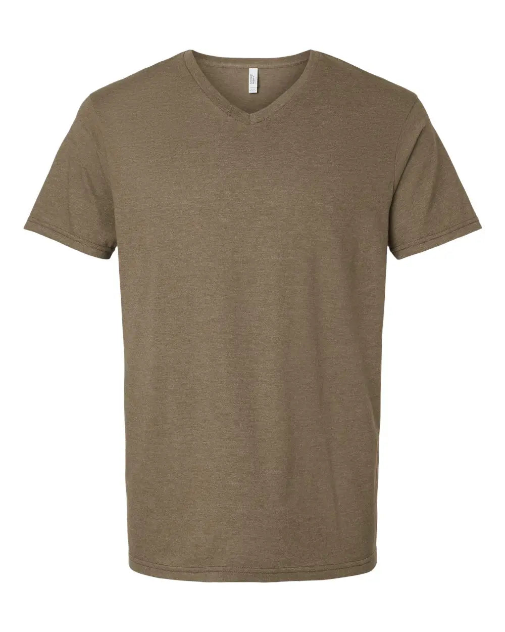 American Apparel 2006cvc Cvc V-neck Tee - Heather Army - Olive / s