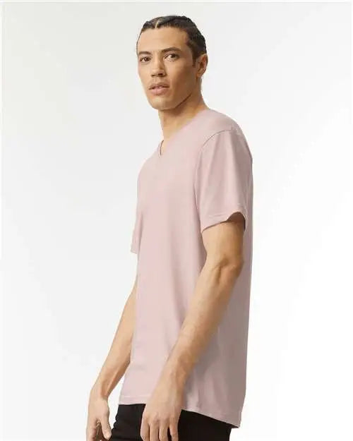 American Apparel 2006cvc Cvc V-neck Tee - Heather Blush