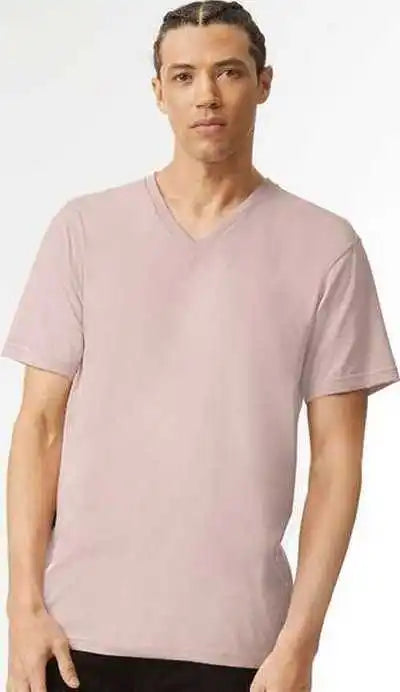 American Apparel 2006cvc Unisex Cvc V-neck Tee - Heather Blush