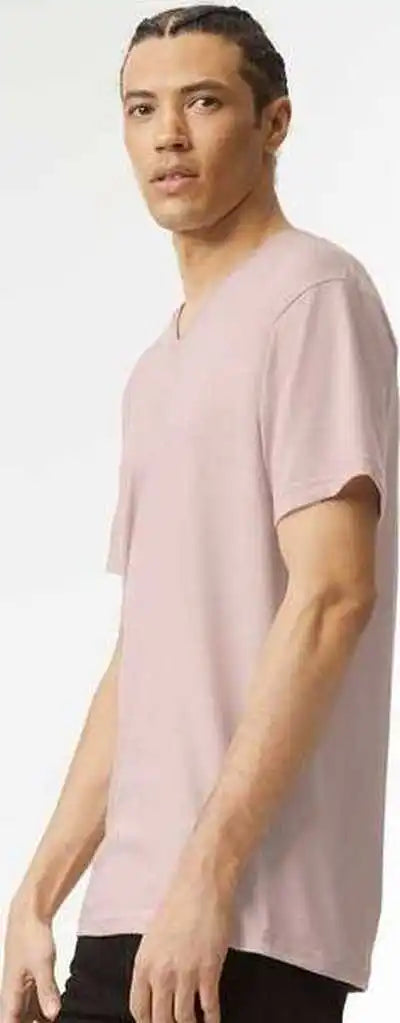 American Apparel 2006cvc Unisex Cvc V-neck Tee - Heather Blush