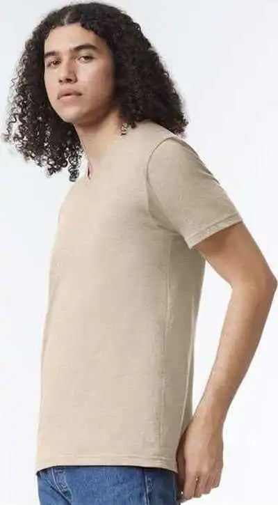 American Apparel 2006cvc Unisex Cvc V-neck Tee - Heather Bone