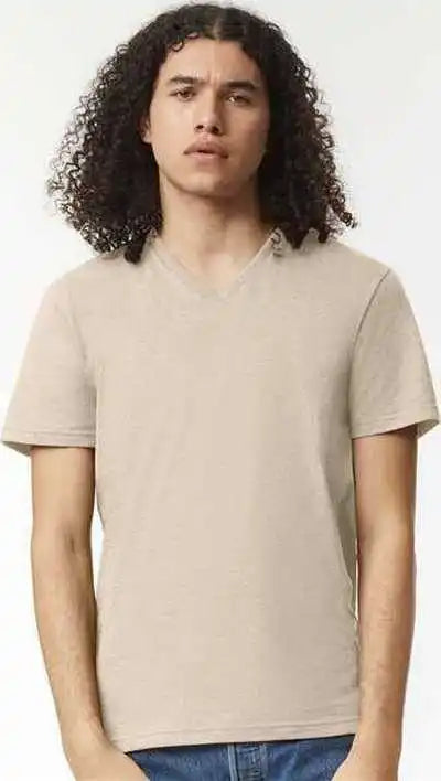 American Apparel 2006cvc Unisex Cvc V-neck Tee - Heather Bone