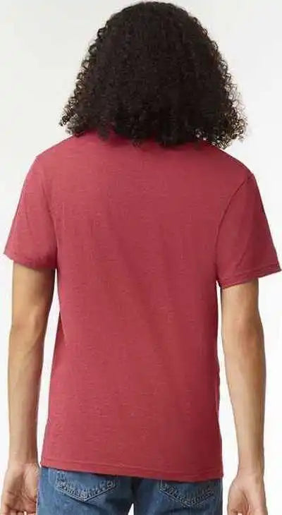 American Apparel 2006cvc Unisex Cvc V-neck Tee - Heather Cardinal