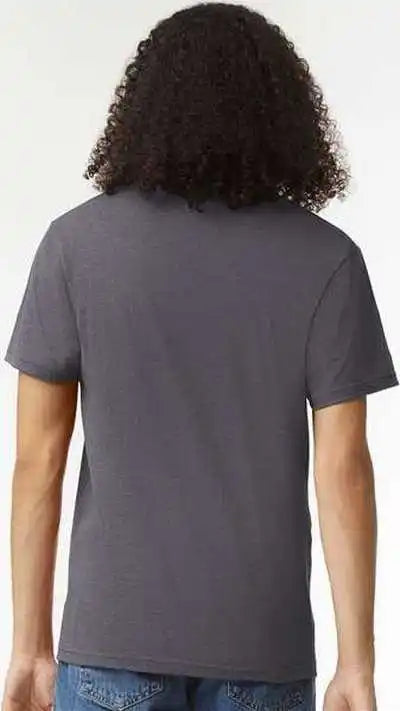 American Apparel 2006cvc Unisex Cvc v Neck Tee Heather Charcoal