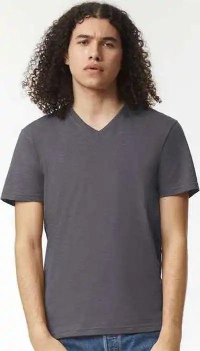 American Apparel 2006cvc Unisex Cvc V-neck Tee - Heather Charcoal