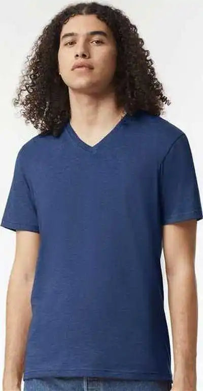 American Apparel 2006cvc Unisex Cvc V-neck Tee - Heather Indigo
