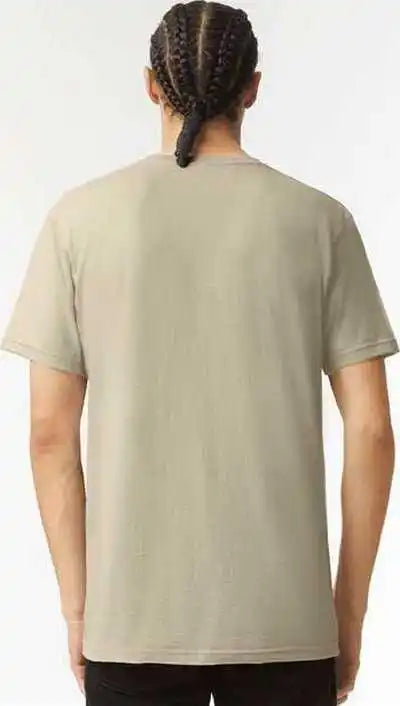 American Apparel 2006cvc Unisex Cvc V-neck Tee - Heather Khaki