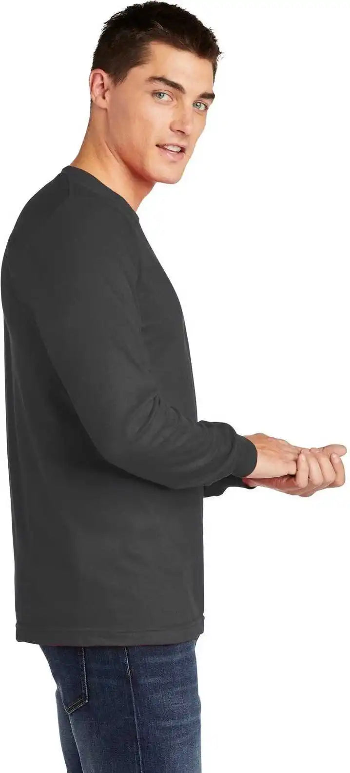 American Apparel 2007w Fine Jersey Long Sleeve T-shirt - Asphalt