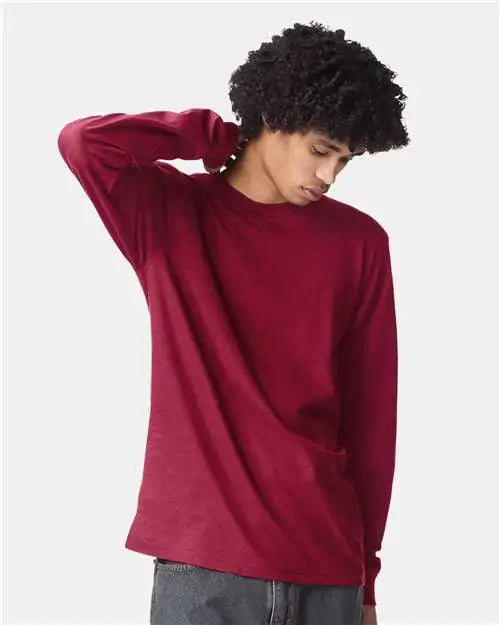 American Apparel 2007w Fine Jersey Long Sleeve Tee - 2007 - Cranberry
