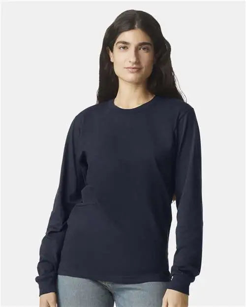 American Apparel 2007w Fine Jersey Long Sleeve Tee - 2007 - Navy