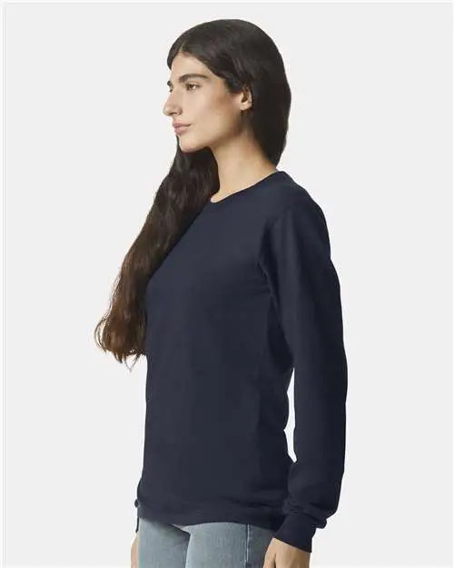 American Apparel 2007w Fine Jersey Long Sleeve Tee - 2007 - Navy